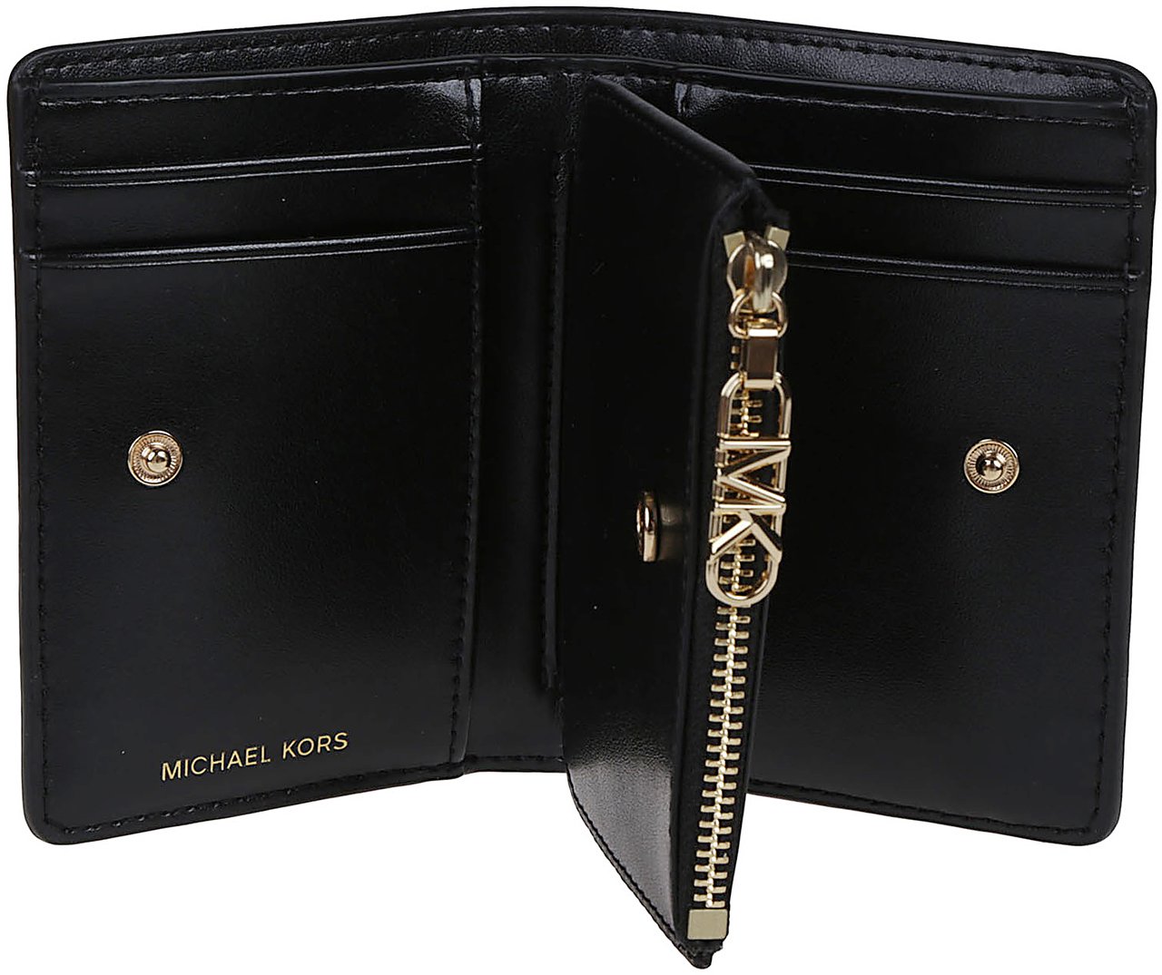 Michael Kors Medium Snap Jet Set Billfold Wallet Black Zwart
