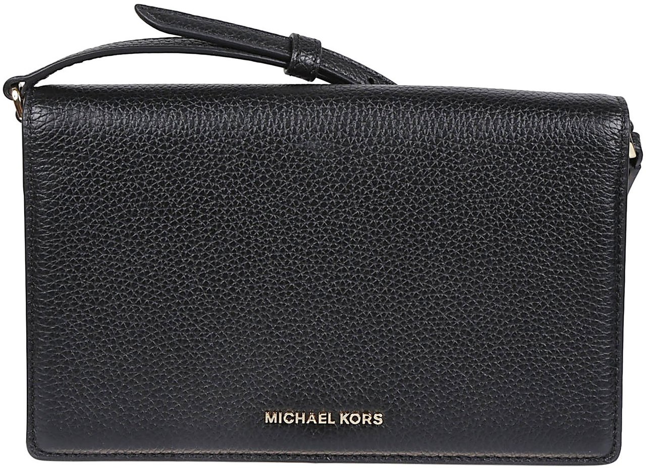 Michael Kors Medium Jet Set Flap Crossbody Bag Black Zwart