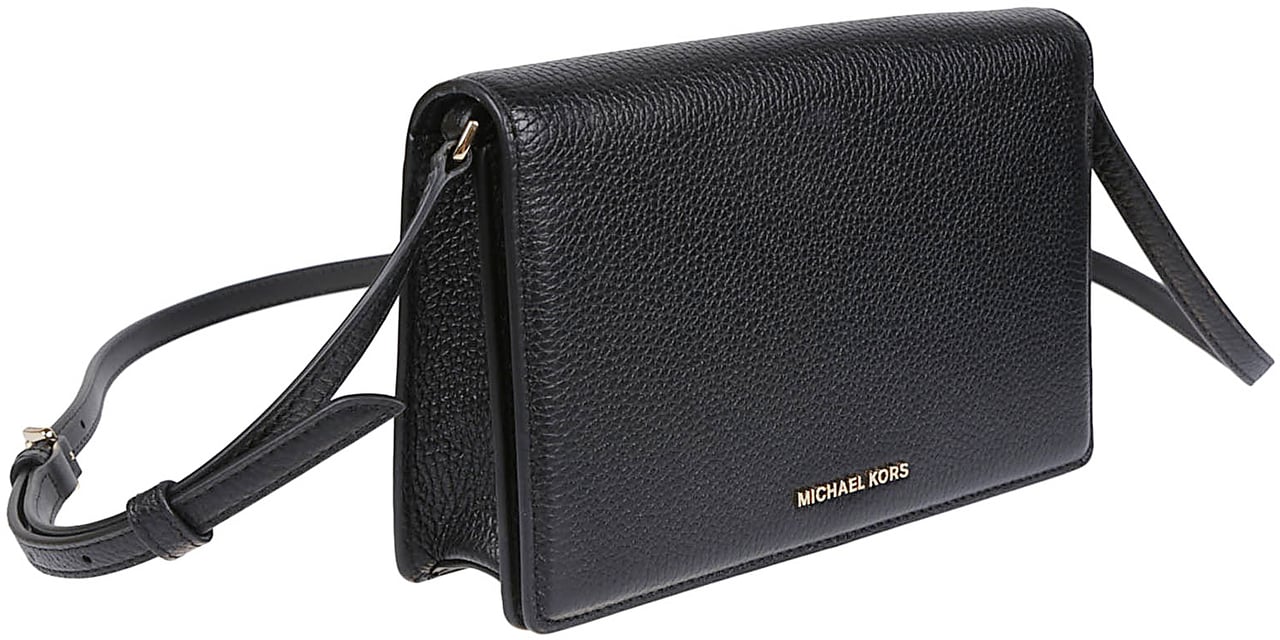 Michael Kors Medium Jet Set Flap Crossbody Bag Black Zwart