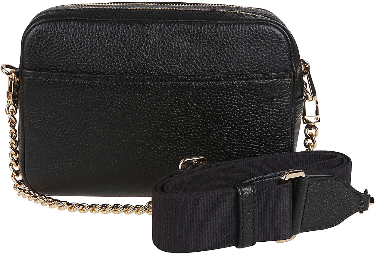 Michael Kors Medium Bryant Double Zip Camera Crossbody Bag Black Zwart