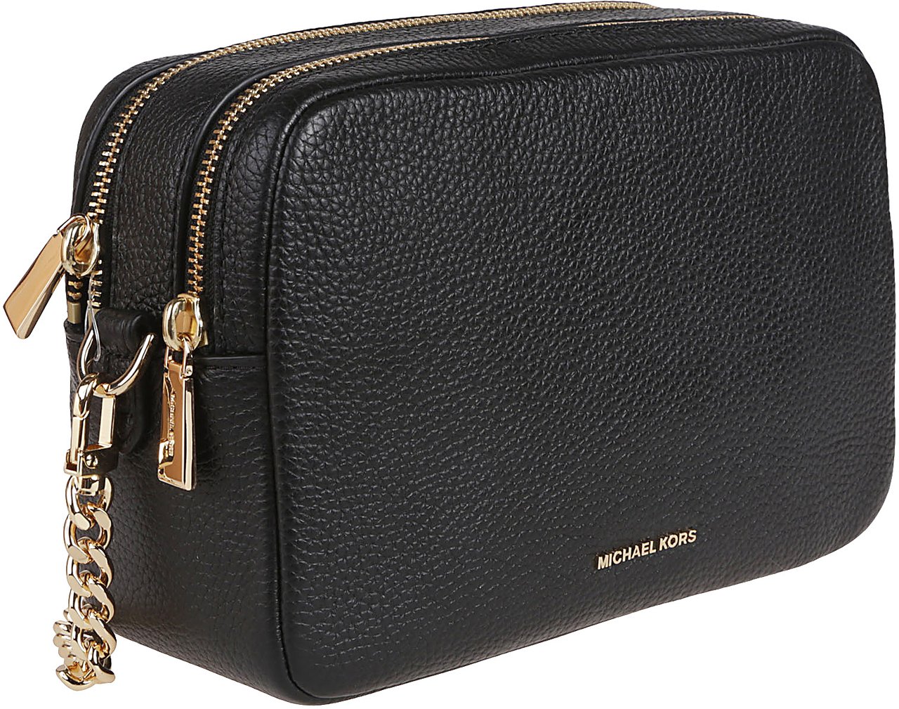 Michael Kors Medium Bryant Double Zip Camera Crossbody Bag Black Zwart