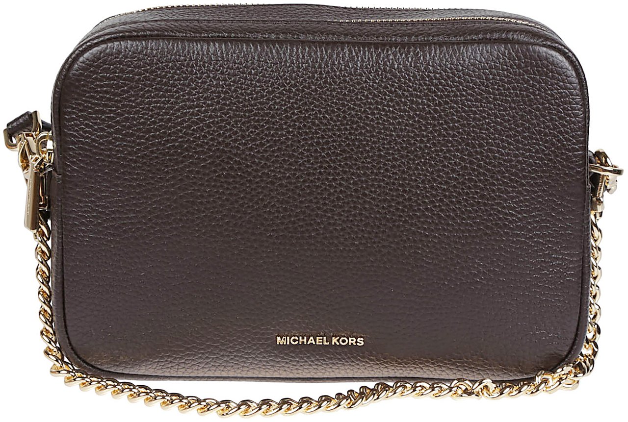 Michael Kors Medium Bryant Double Zip Camera Crossbody Bag Brown Bruin
