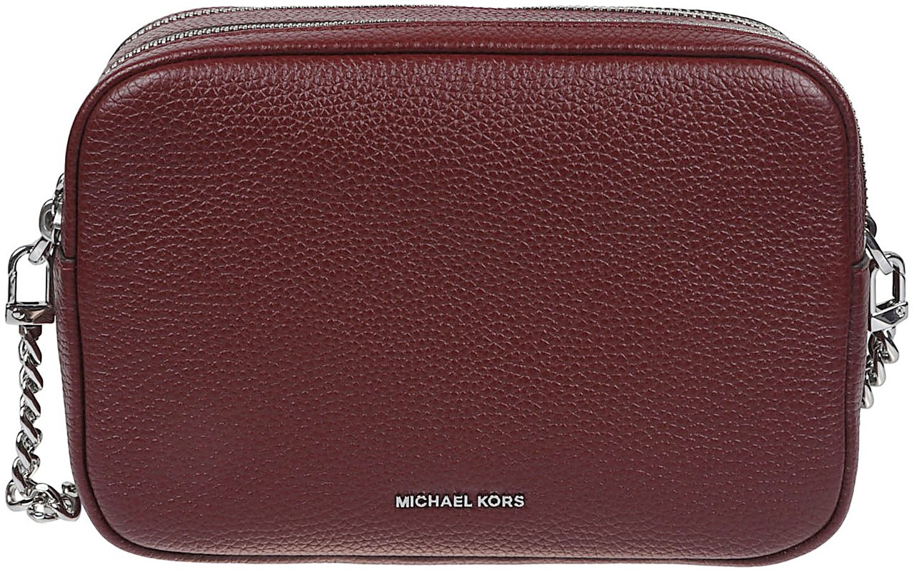Michael Kors Medium Bryant Double Zip Chain Camera Crossbody Bag Brown Bruin