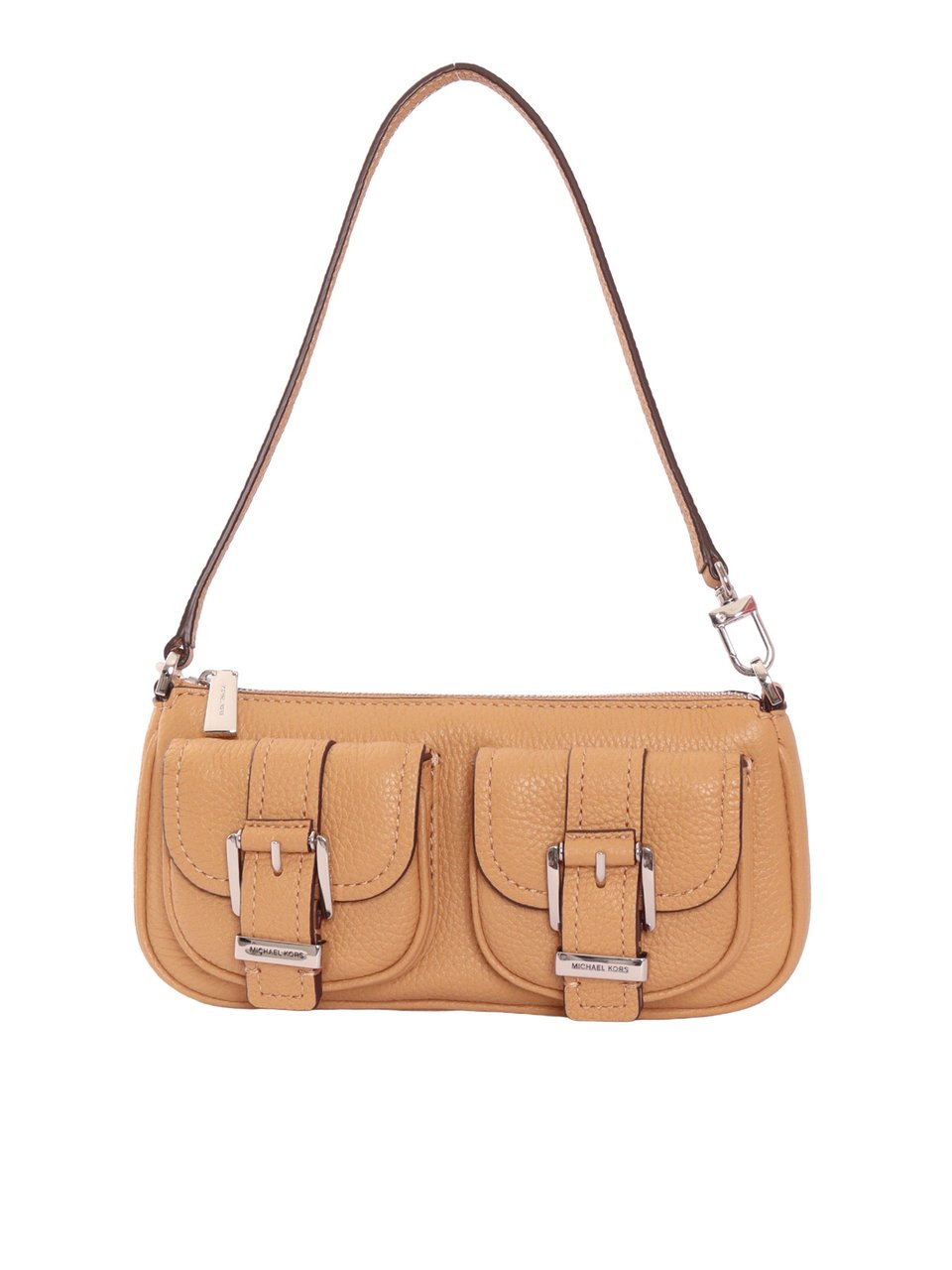 Michael Kors Convertible Textured Leather Pochette Bruin