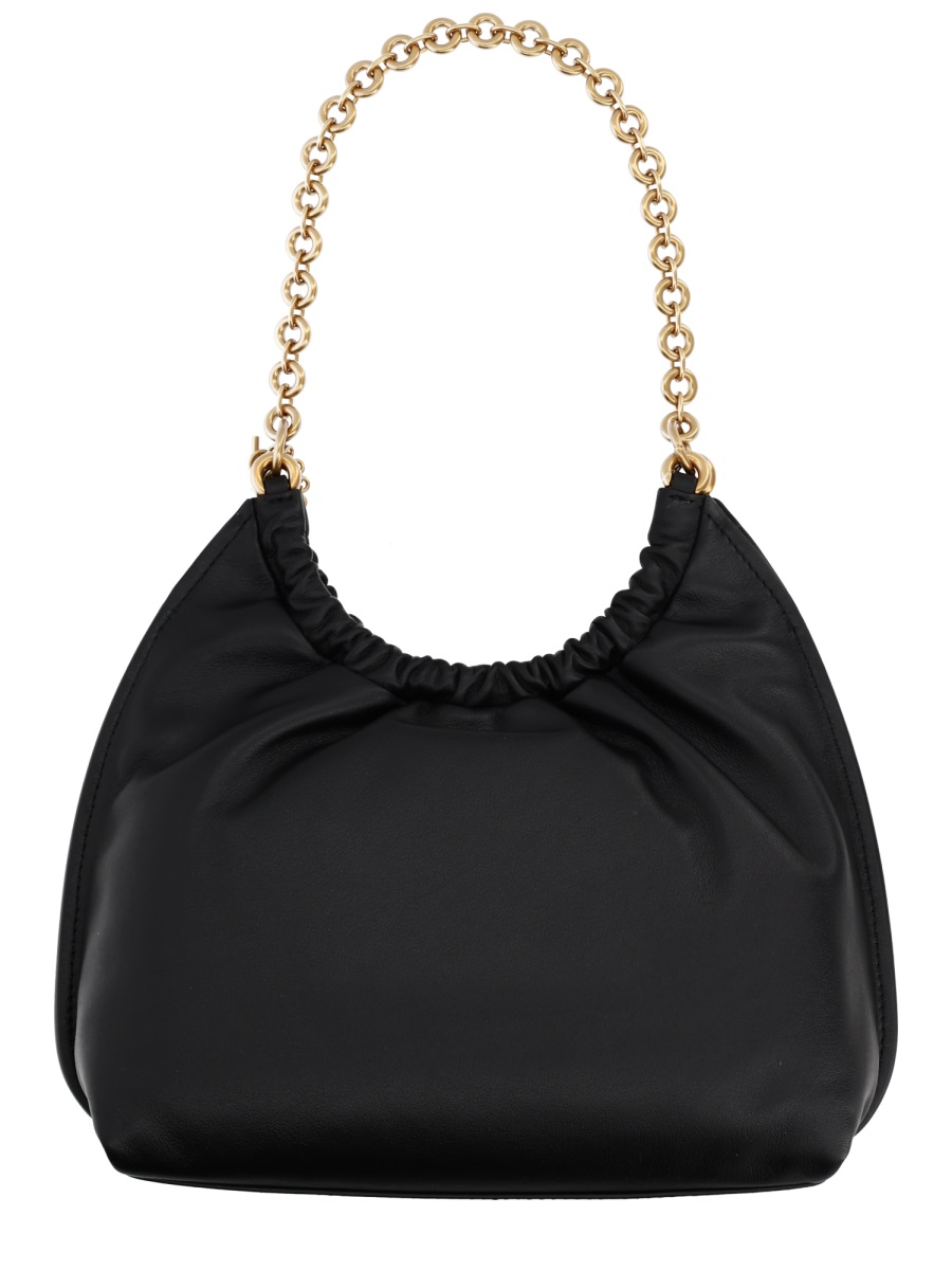 Michael Kors Indie Soft Gathered Chain Shoulder Bag Zwart