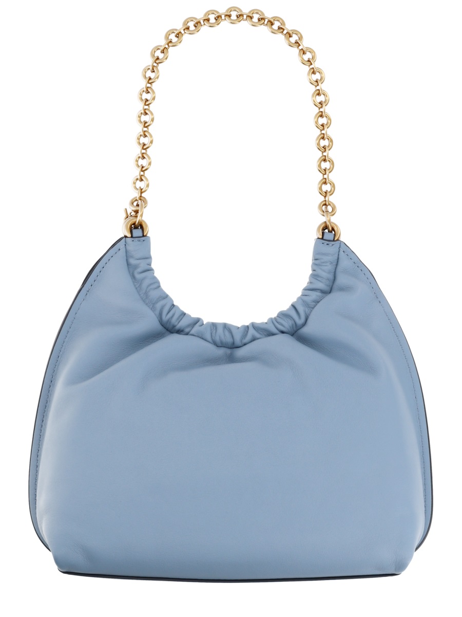 Michael Kors Gold Indie Chain Ruched Shoulder Bag Blauw