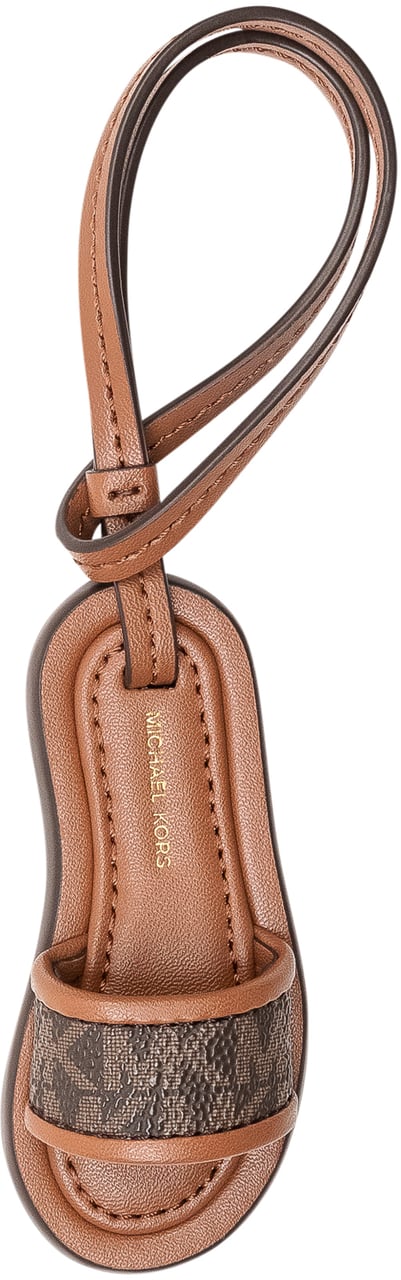 Michael Kors Portachiavi con Laccetto e Dettaglio Logo Beige