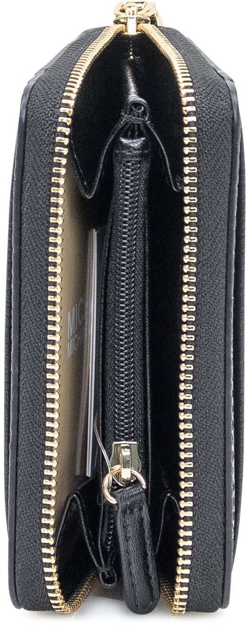 Michael Kors Michael Kors MD Zip Wallet in Pelle Nera Zwart