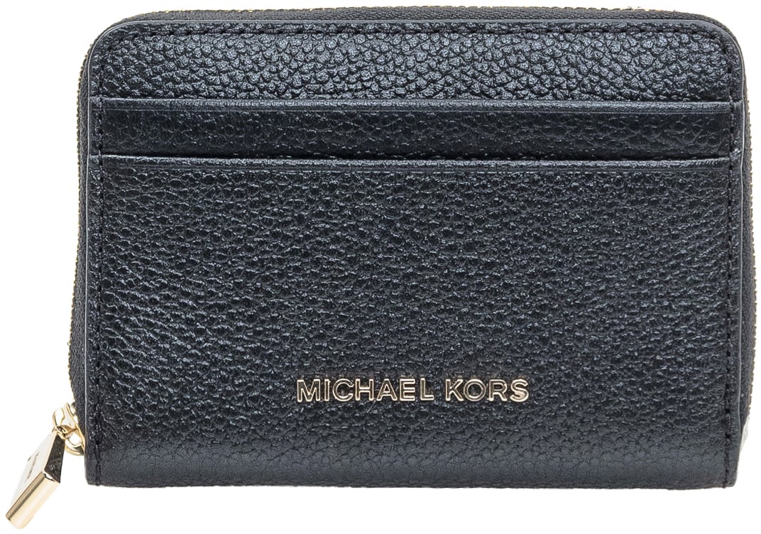 Michael Kors Michael Kors MD Zip Wallet in Pelle Nera Zwart