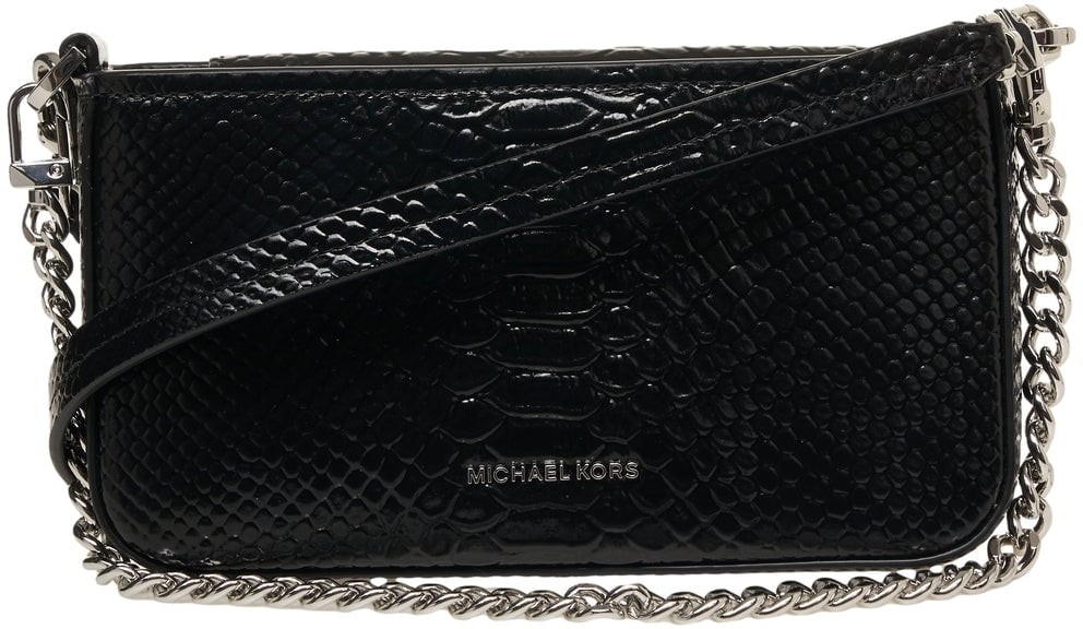 Michael Kors Croco shoulder bag Zwart