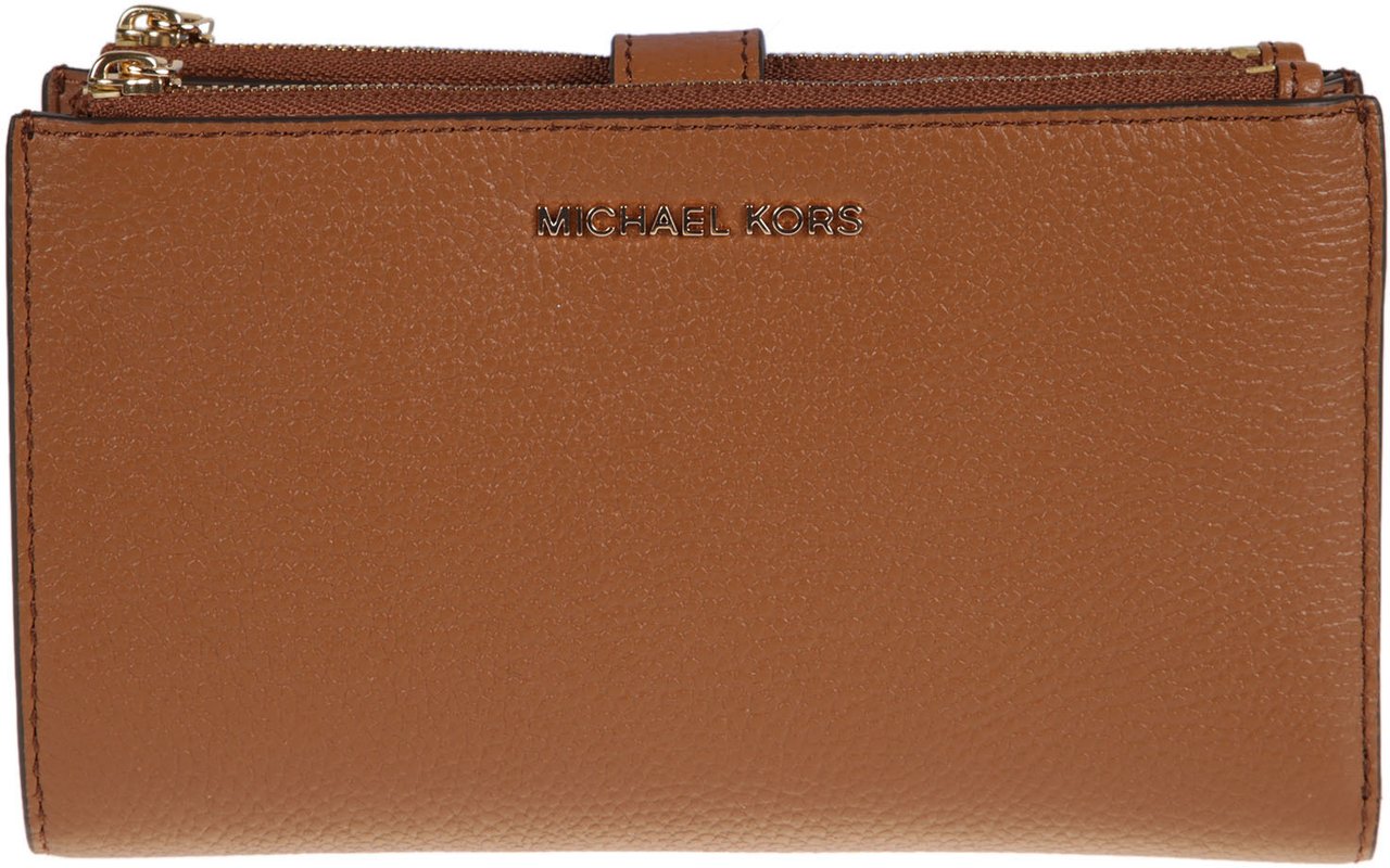 Michael Kors Double Zip Wristlet Wallet Brown Bruin
