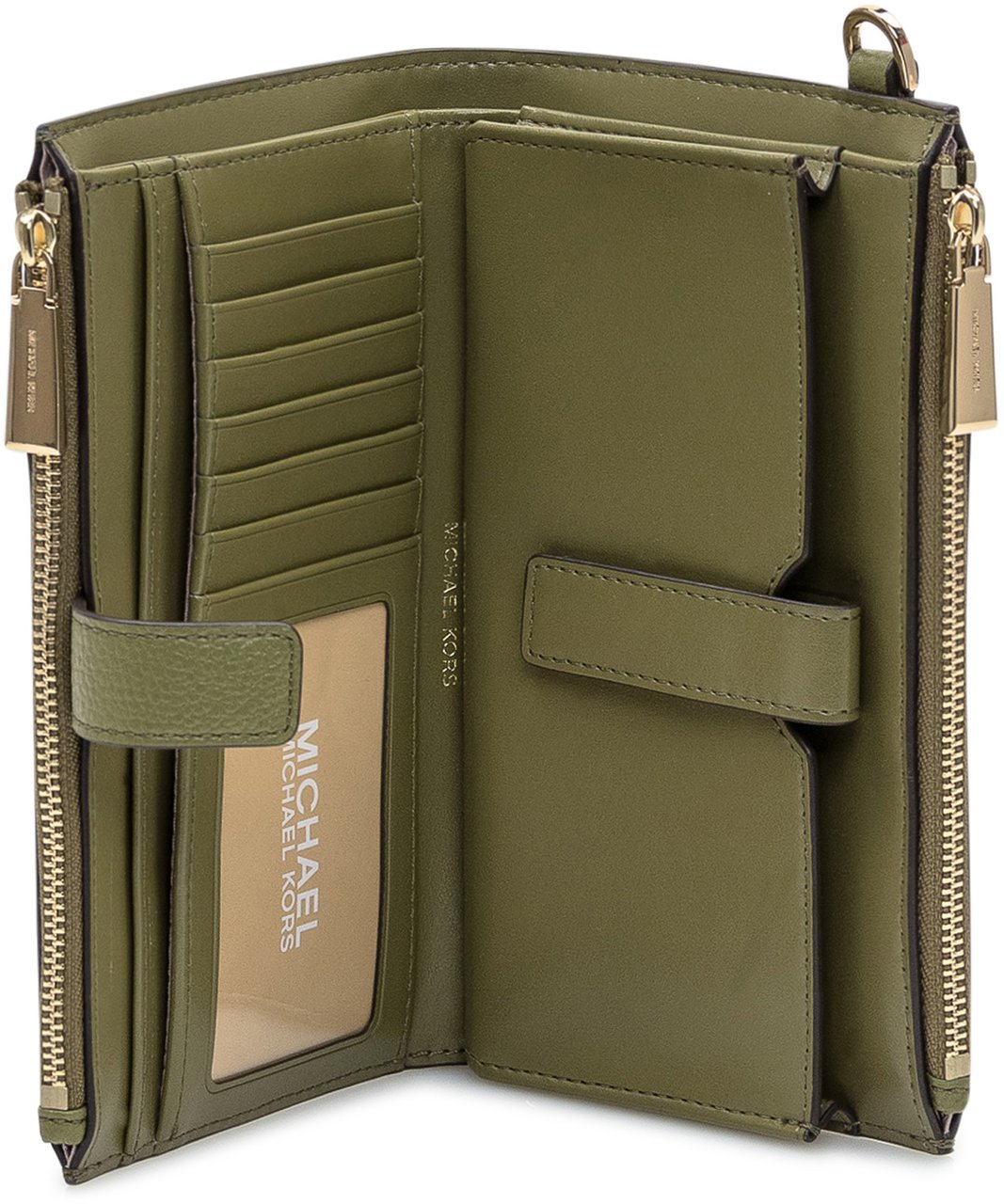 Michael Kors Michael Kors Portafoglio Zip in Pelle Verde Groen