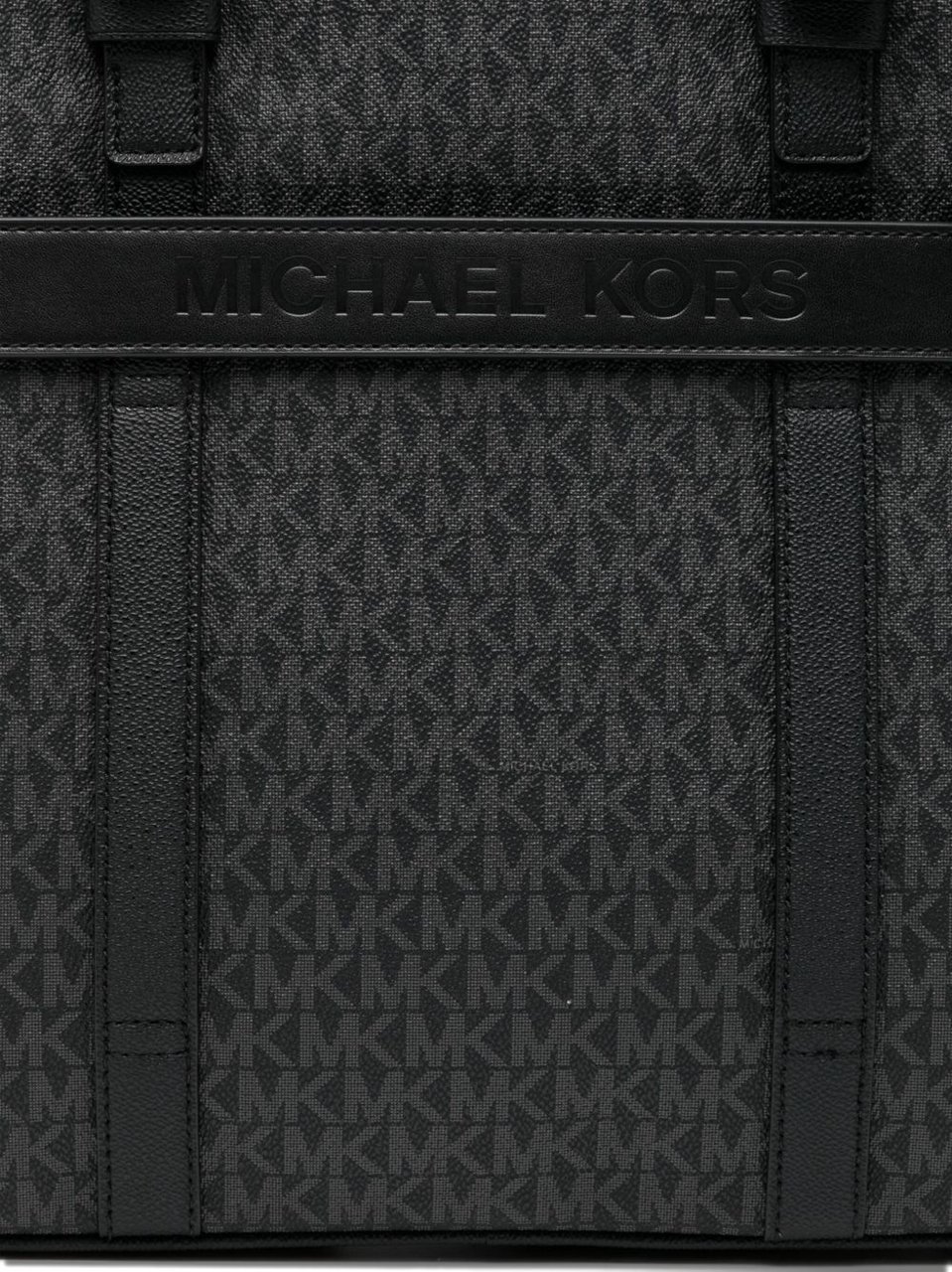 Michael Kors Black Hudson Monogram Hand Briefcase Zwart