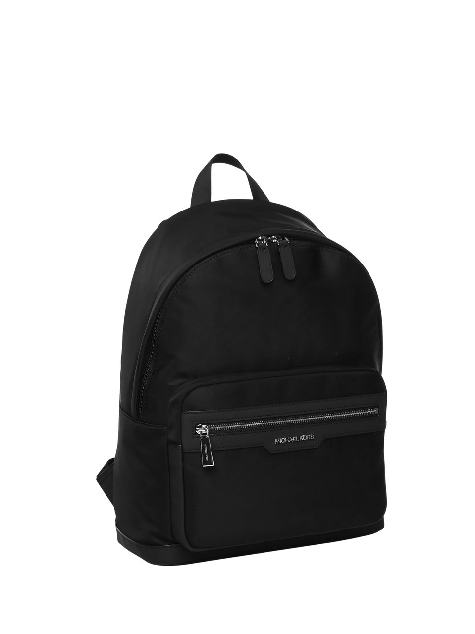 Michael Kors Sleek Black Logo Plaque Backpack Zwart