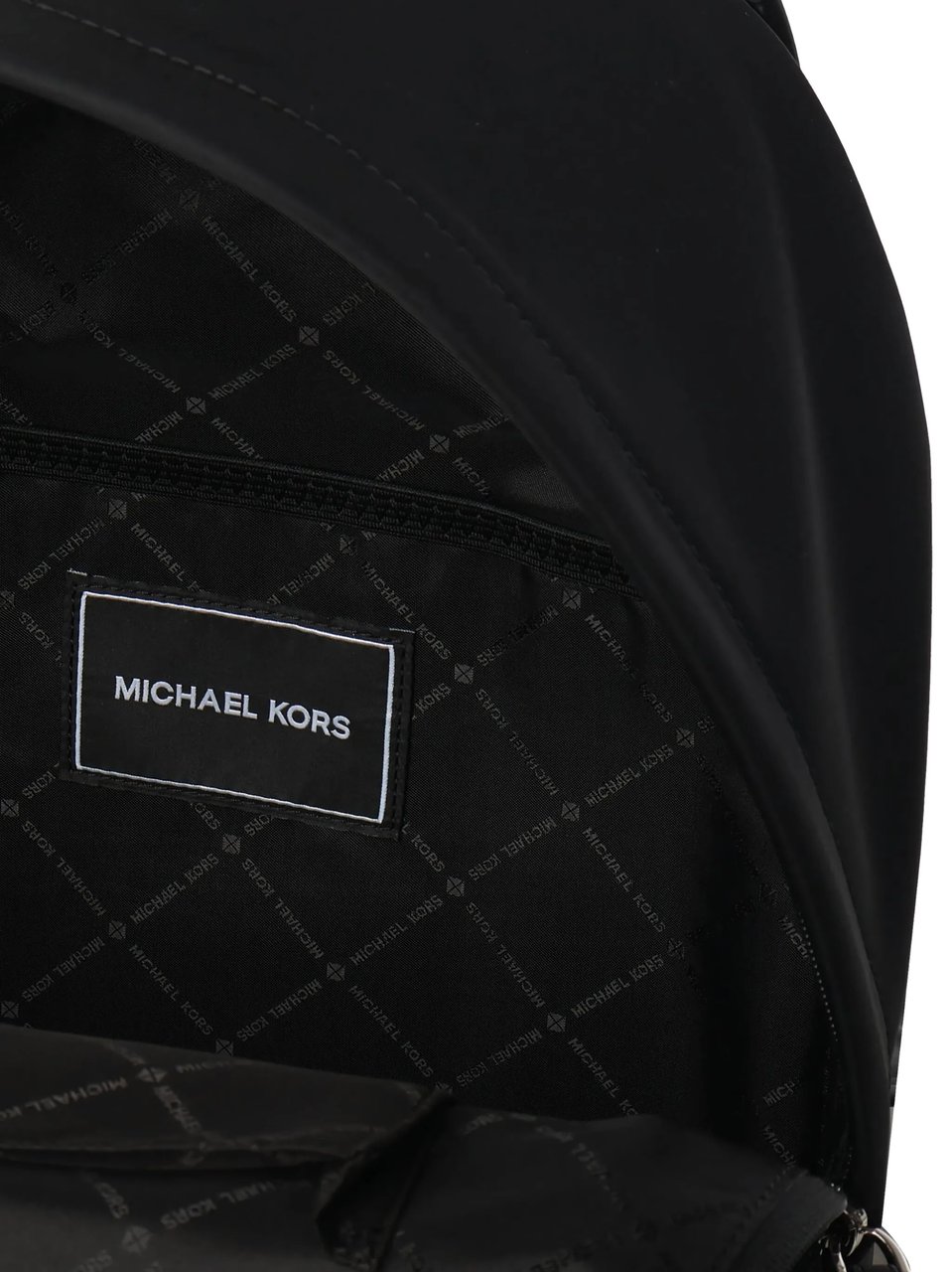 Michael Kors Sleek Black Logo Plaque Backpack Zwart