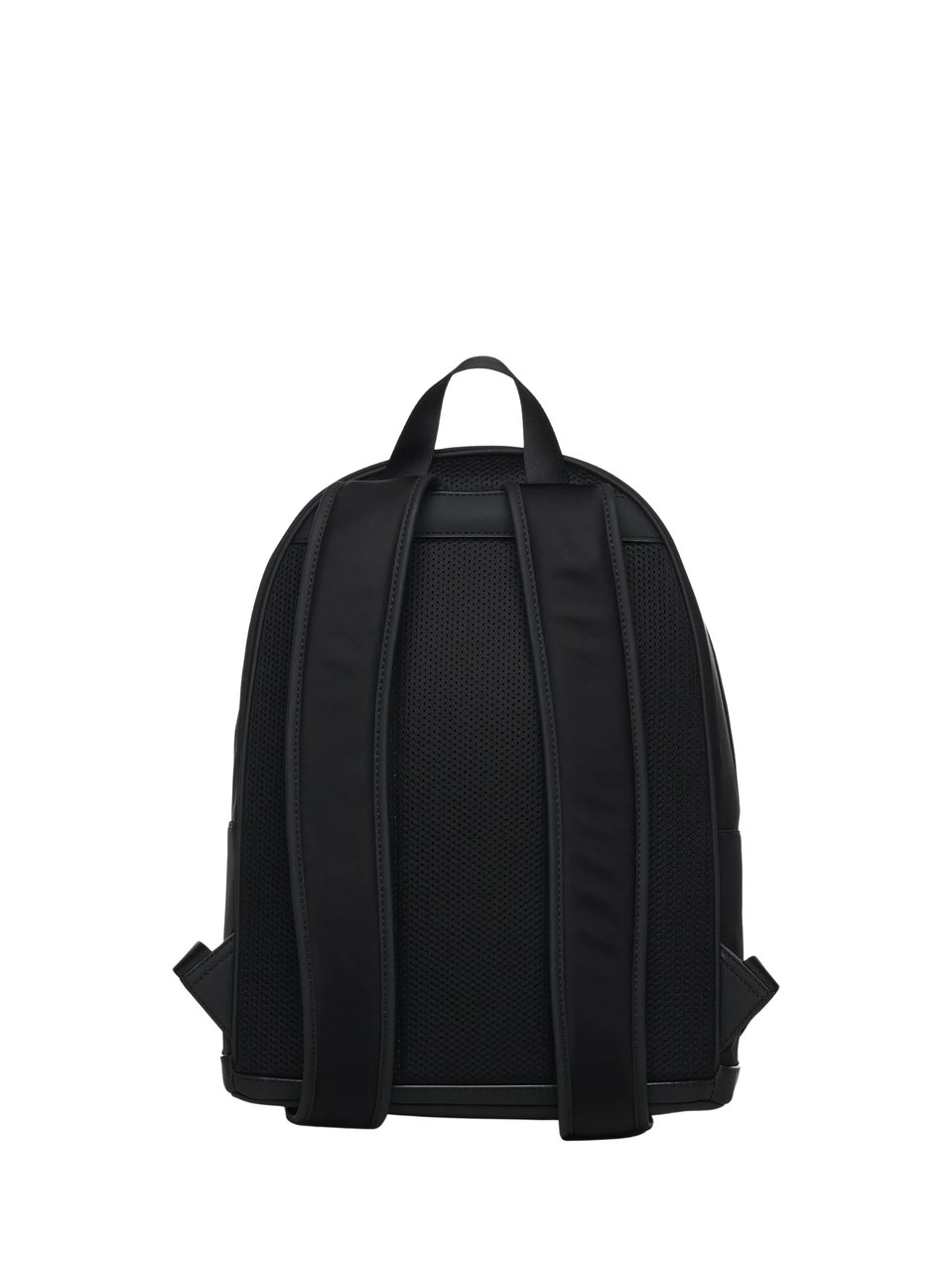 Michael Kors Sleek Black Logo Plaque Backpack Zwart