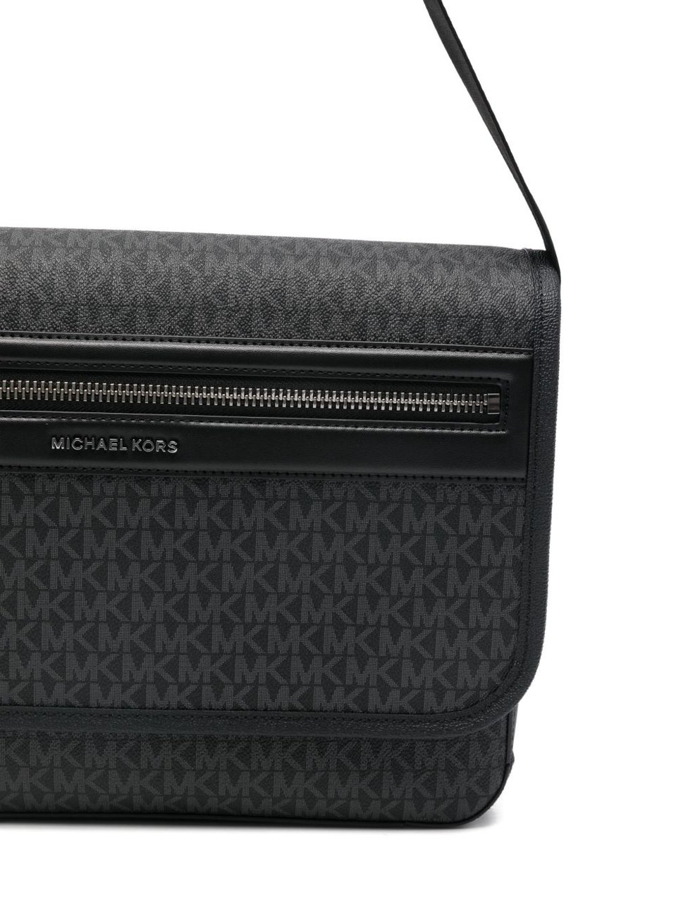 Michael Kors Logo Pattern Flap Shoulder Bag Zwart