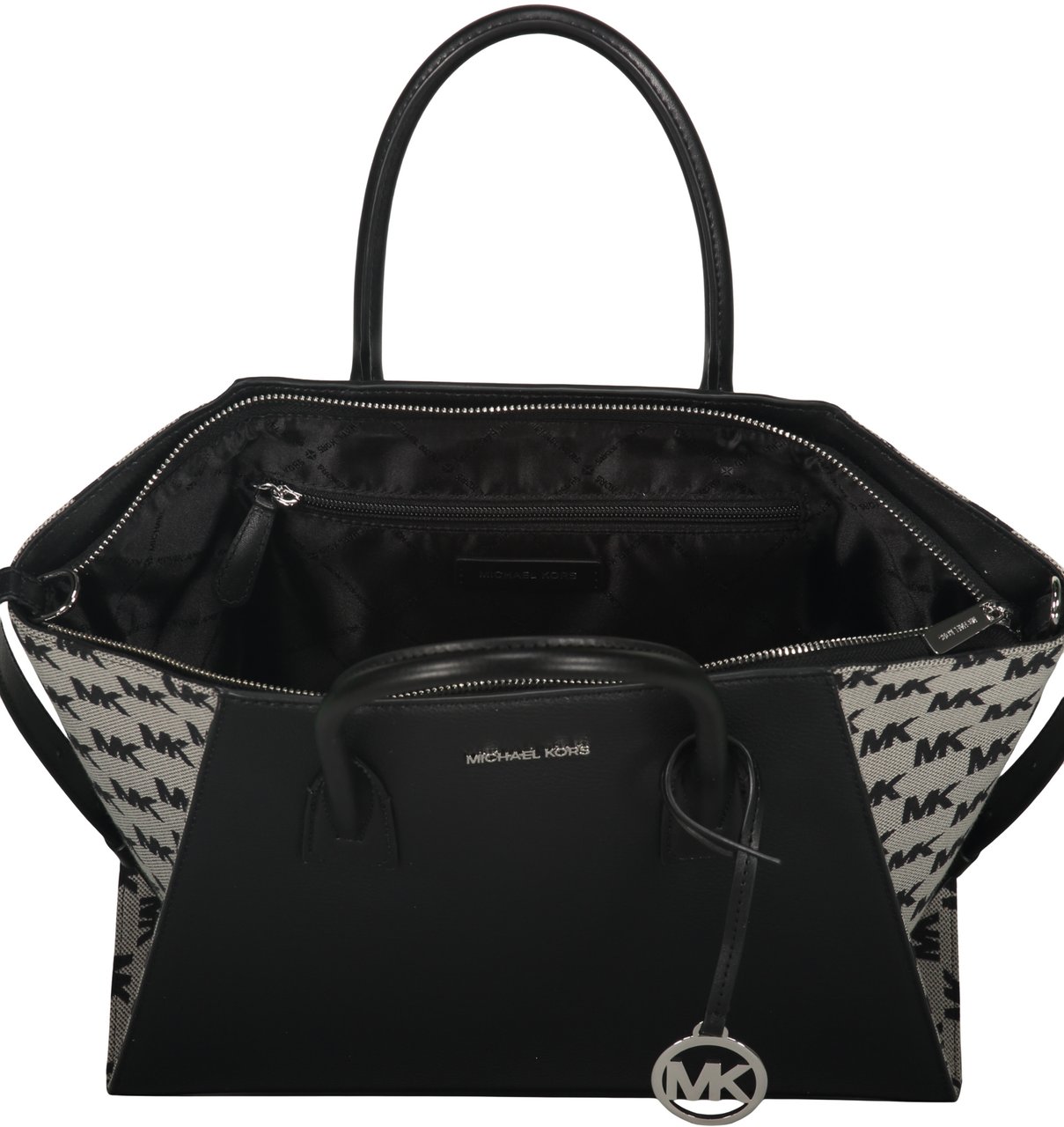 Michael Kors Leather and fabric bag Zwart