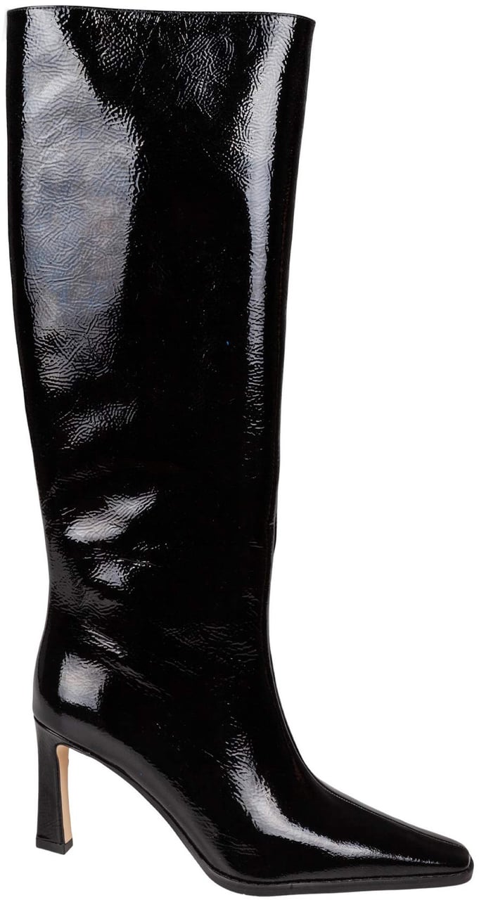 Michael Kors Michael kors darrah heeled boot in patent leather, black Zwart