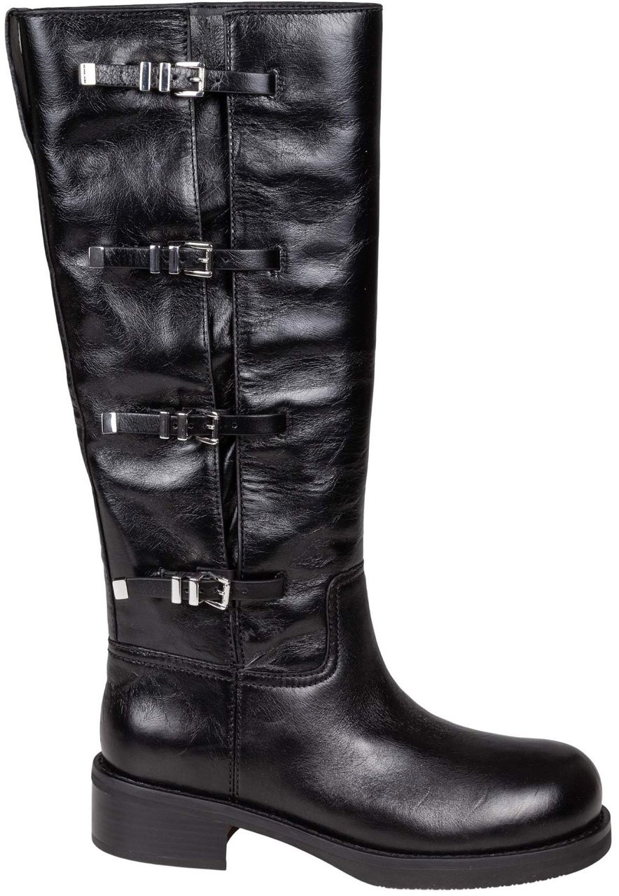 Michael Kors Michael kors leather darringt boot with buckles Zwart