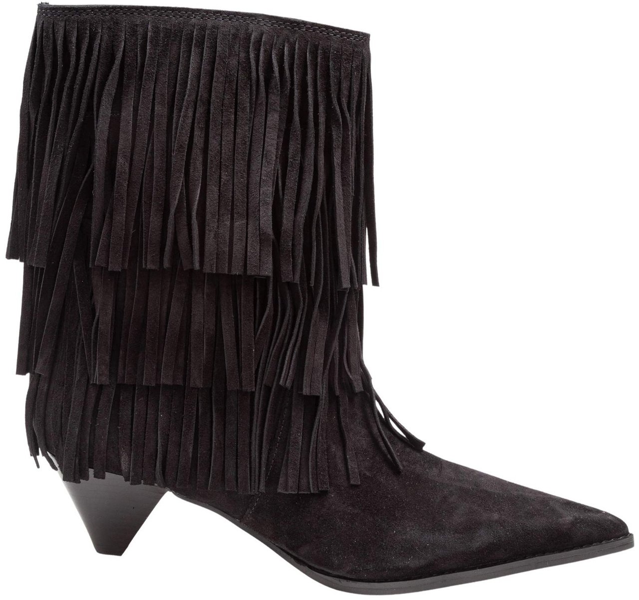 Michael Kors Michael kors jayla suede boot with applied fringes Zwart