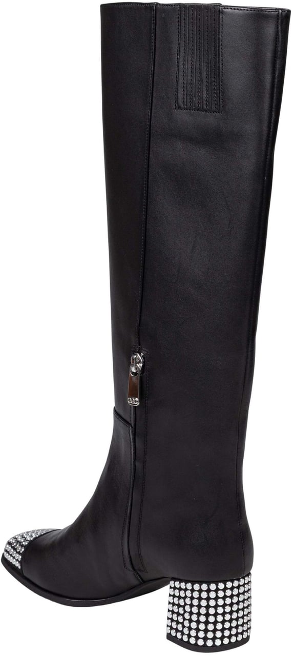 Michael Kors Michael kors matilda toe cap leather boot with studs Zwart
