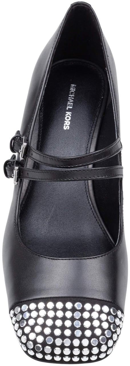 Michael Kors Michael kors matilda toe cap mid pump in leather with applied studs Zwart