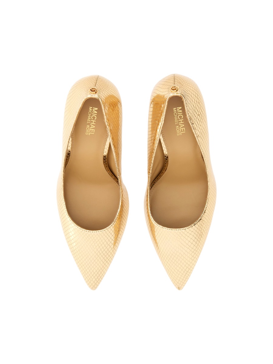 Michael Kors Alina Flex Goat Leather Metallic Pumps Neutraal