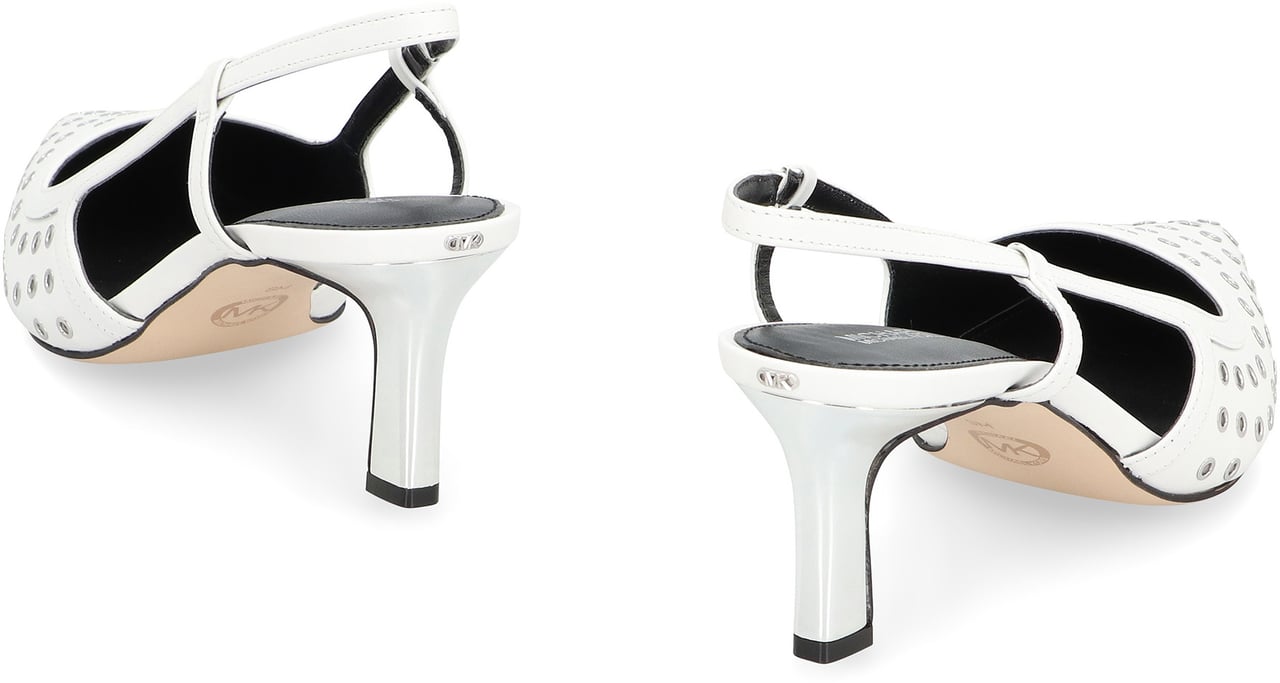 Michael Kors Alora Leather slingback pumps Wit