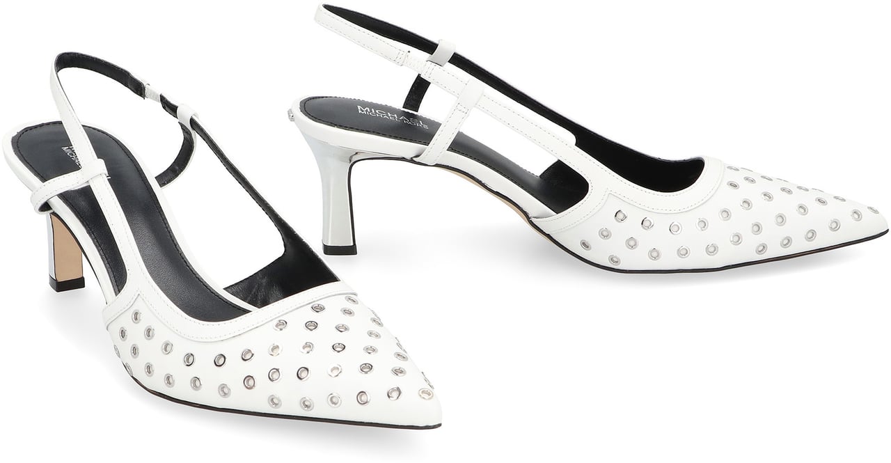 Michael Kors Alora Leather slingback pumps Wit