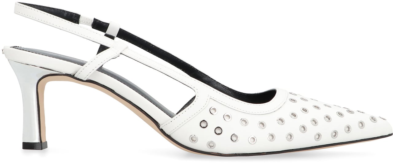 Michael Kors Alora Leather slingback pumps Wit