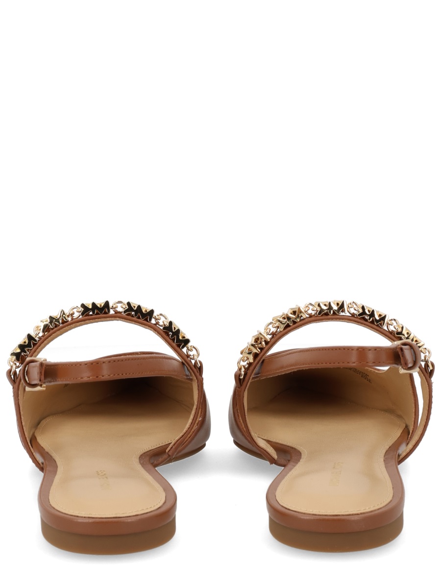 Michael Kors Neutrals Dina Flex Slingback Calfskin Flats Bruin