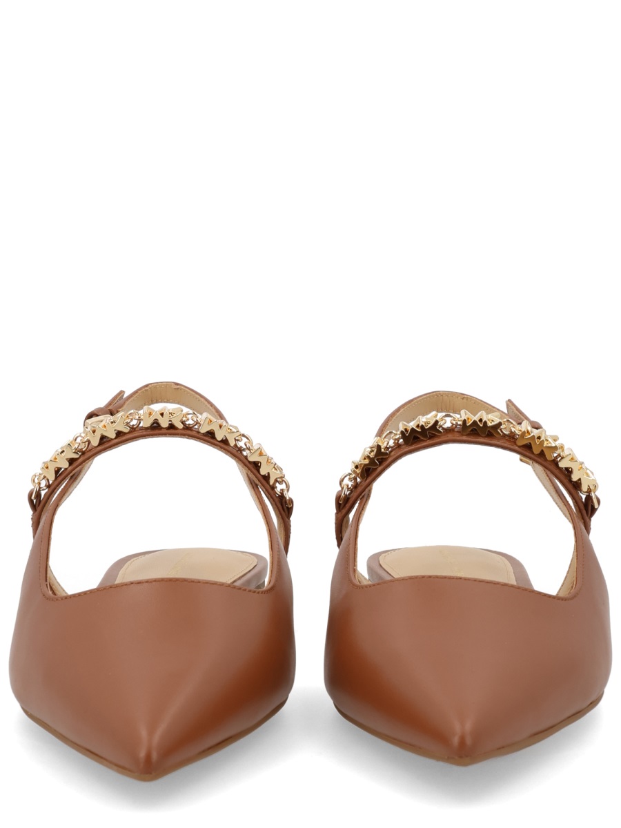 Michael Kors Neutrals Dina Flex Slingback Calfskin Flats Bruin