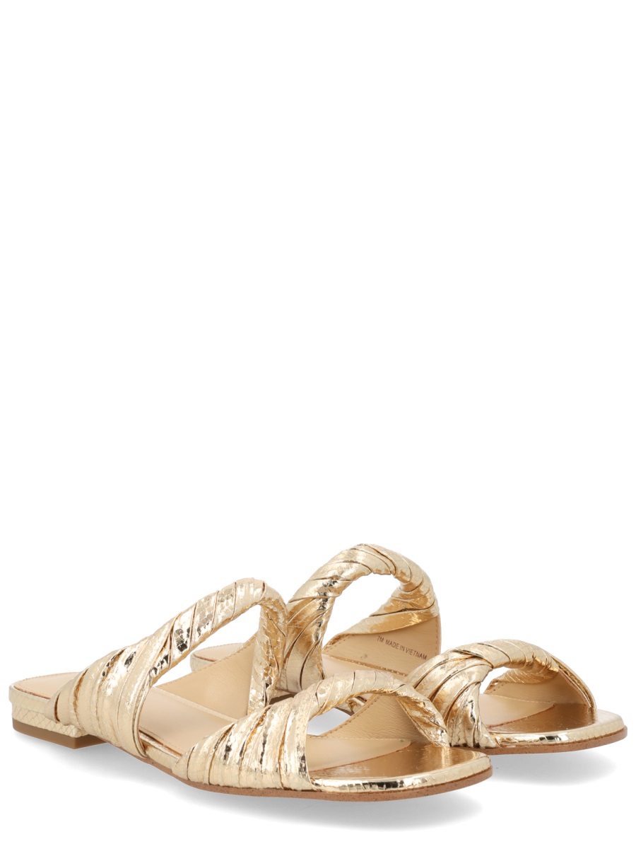 Michael Kors Kiana Metallic Goat Leather Sandals Neutraal