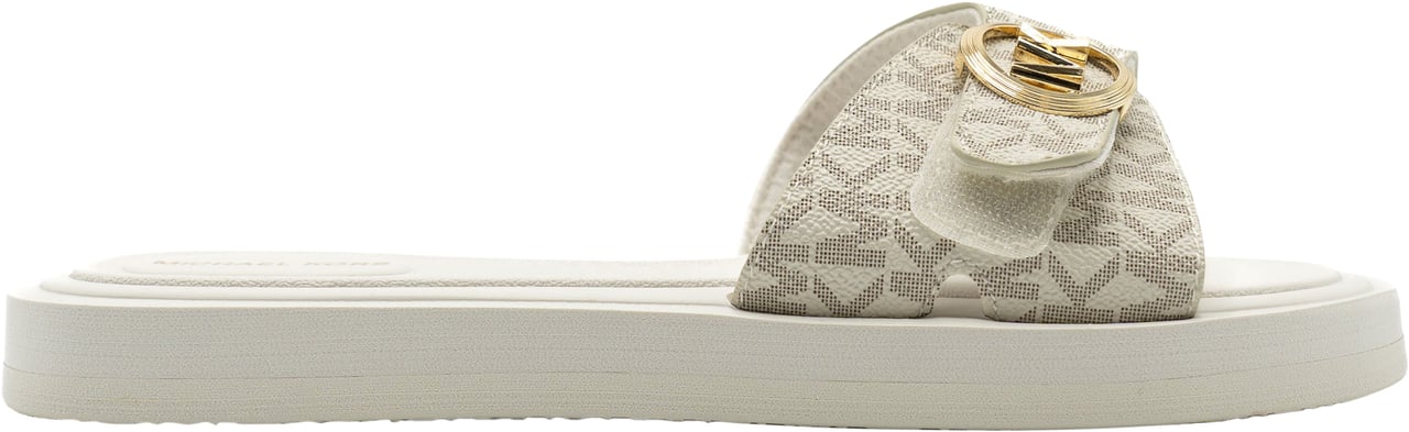 Michael Kors Signature Logo Slide Sandaal Wit