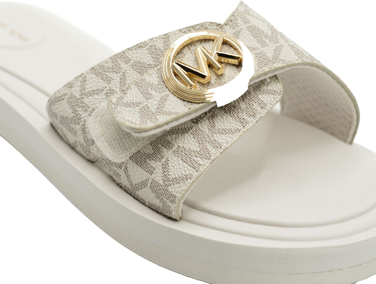 Michael Kors Signature Logo Slide Sandaal Wit