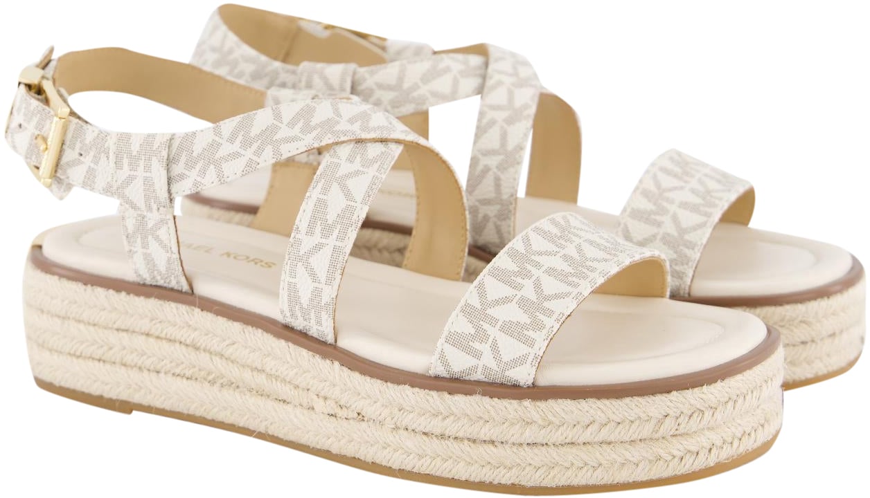 Michael Kors Dames Lynn Sandaal Wit/Beige Wit