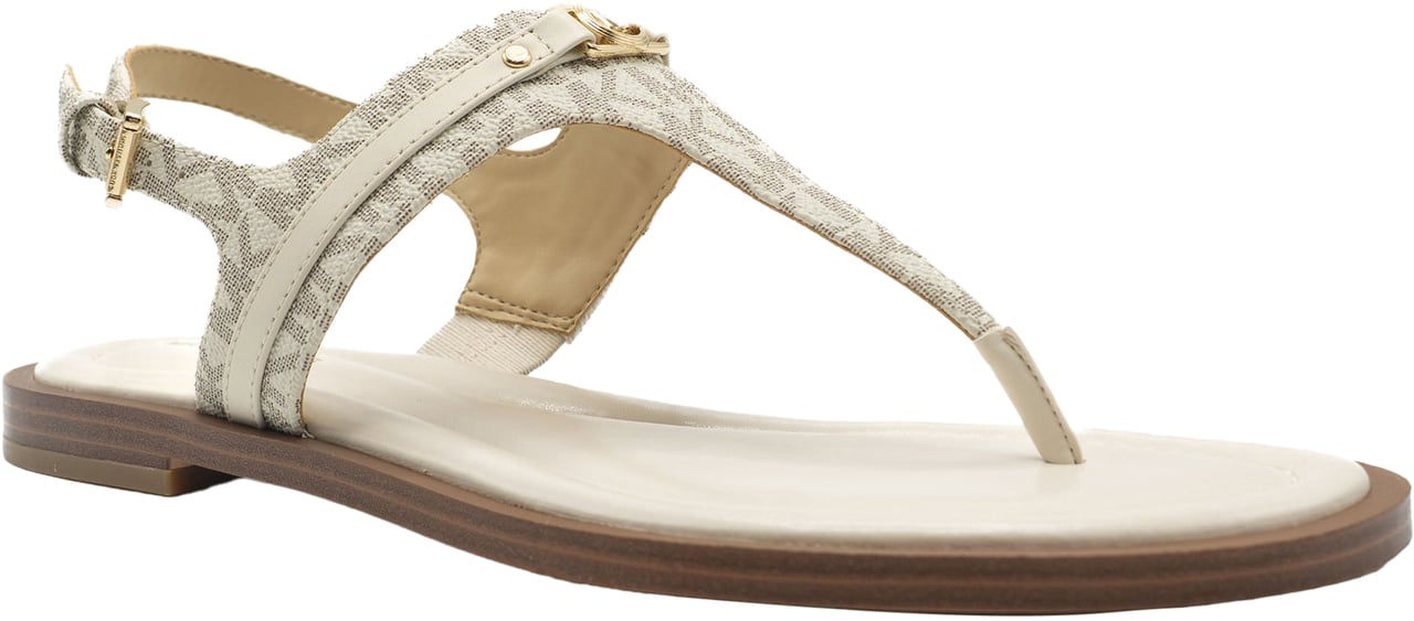 Michael Kors Mandy Signature Logo T-Strap Sandaal Wit