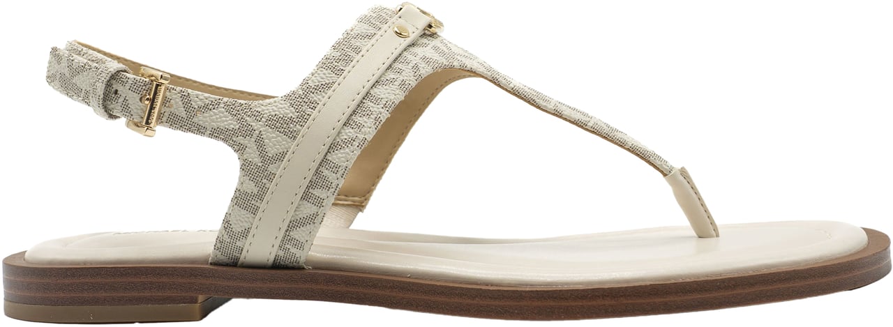 Michael Kors Mandy Signature Logo T-Strap Sandaal Wit