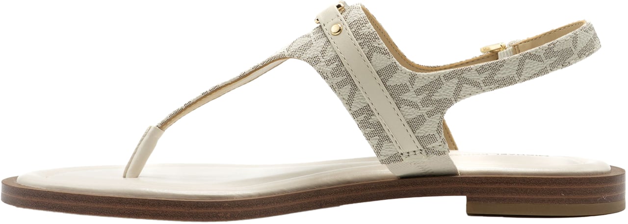 Michael Kors Mandy Signature Logo T-Strap Sandaal Wit
