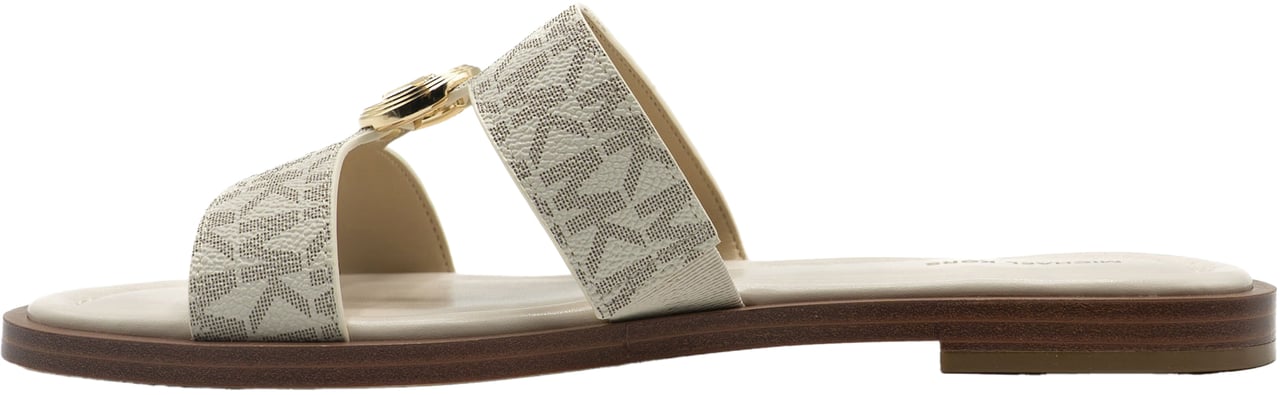 Michael Kors Erin Leather Flat Sandaal Wit