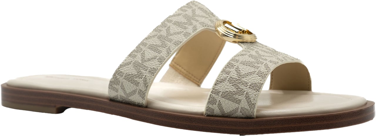 Michael Kors Erin Leather Flat Sandaal Wit