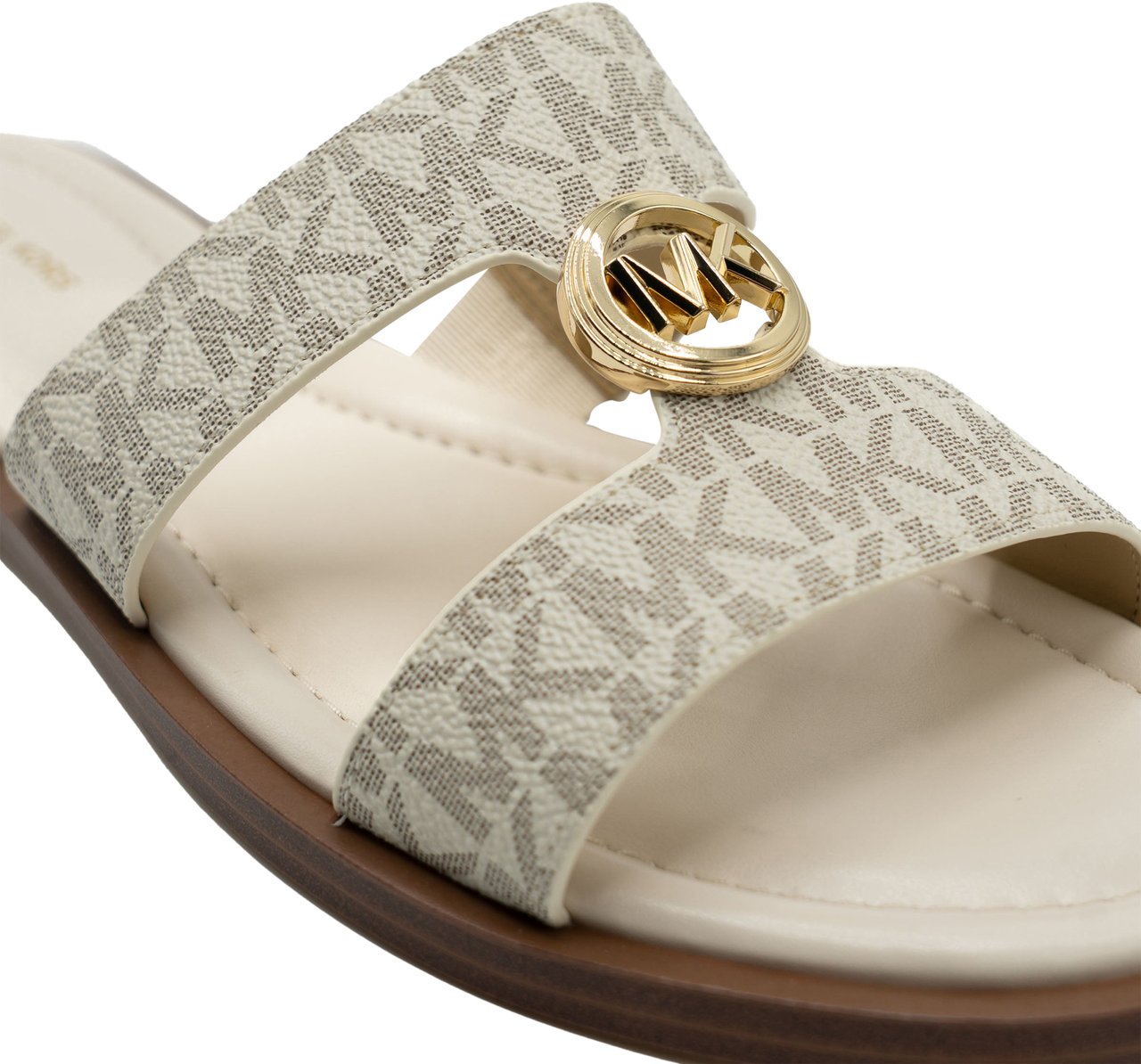 Michael Kors Erin Leather Flat Sandaal Wit