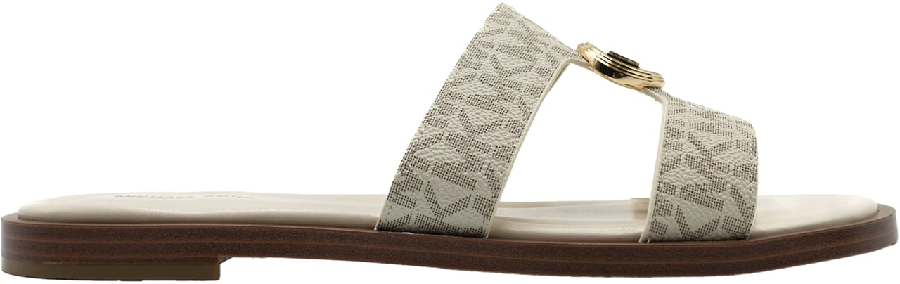 Michael Kors Erin Leather Flat Sandaal Wit