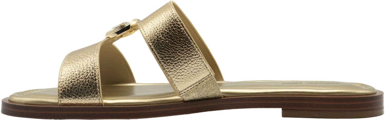 Michael Kors Erin Leather Flat Sandaal Goud
