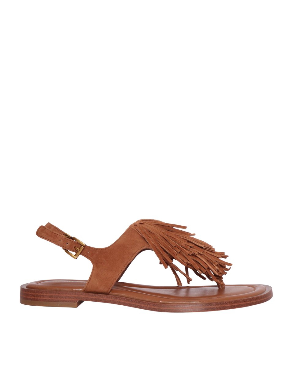 Michael Kors Indra Fringed Ankle Strap Sandals Bruin