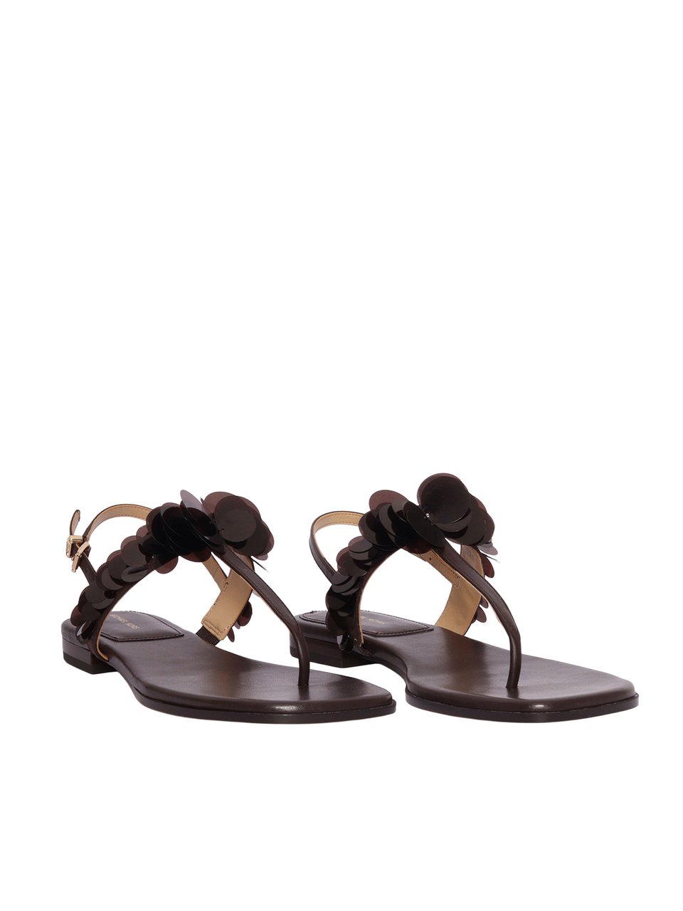 Michael Kors Black Loretta Ruffled Thong Sandals Zwart