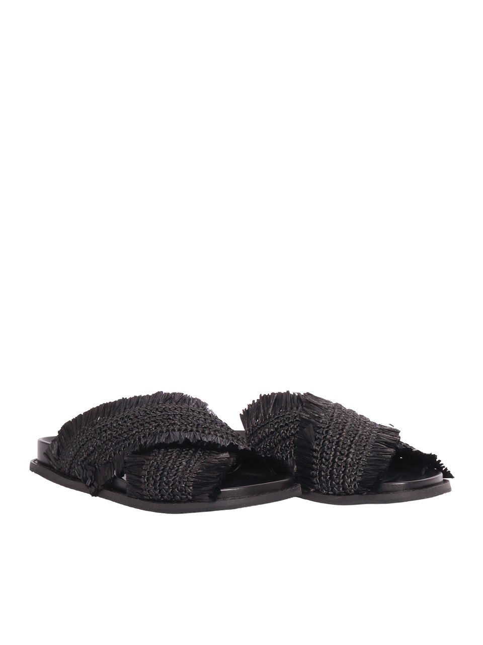 Michael Kors Black Peyton Crisscross Flat Sandals Zwart