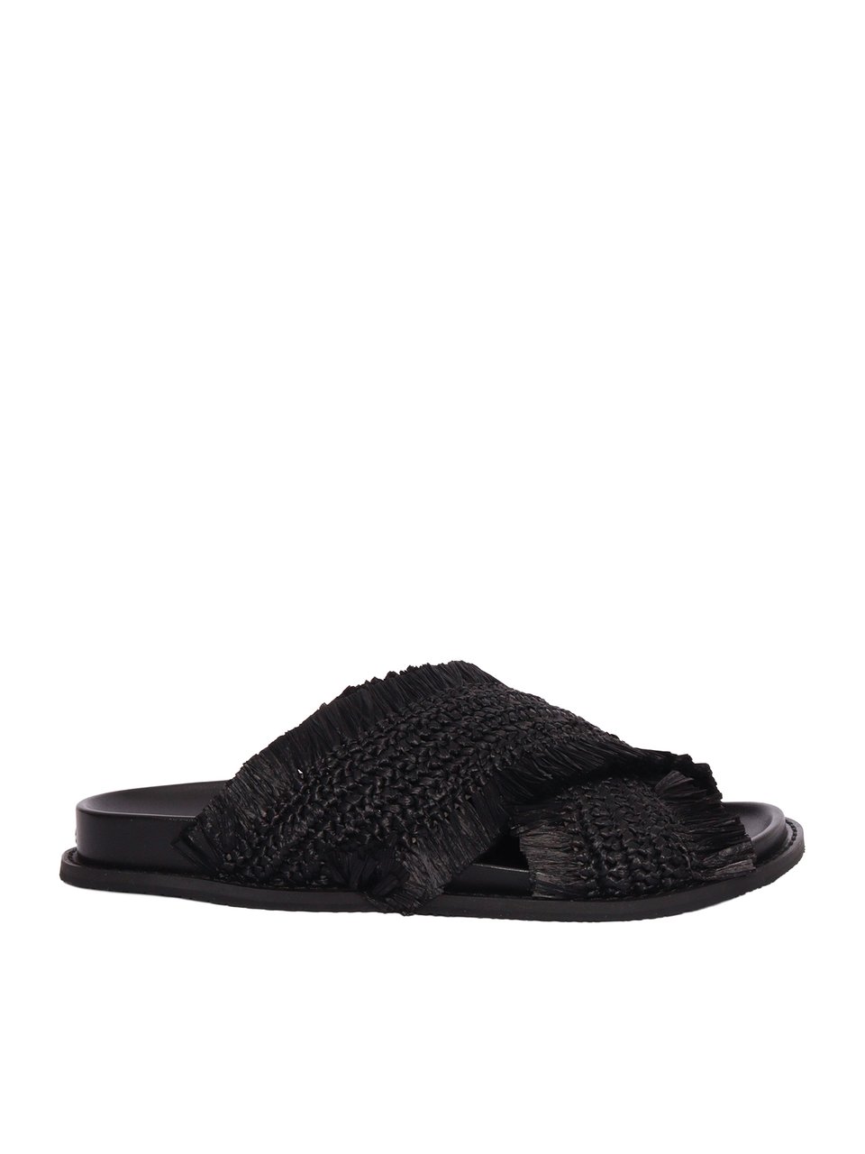Michael Kors Black Peyton Crisscross Flat Sandals Zwart