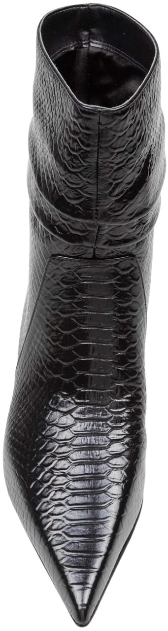 Michael Kors Michael kors dawn heeled ankle boot in crocodile-print leather, color black Zwart